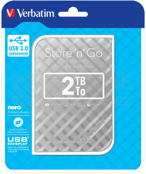 VER53198 - HDD ext. 2,5" Verbatim Store 'n' Go GEN2 2TB, USB 3.0 - stříbrný